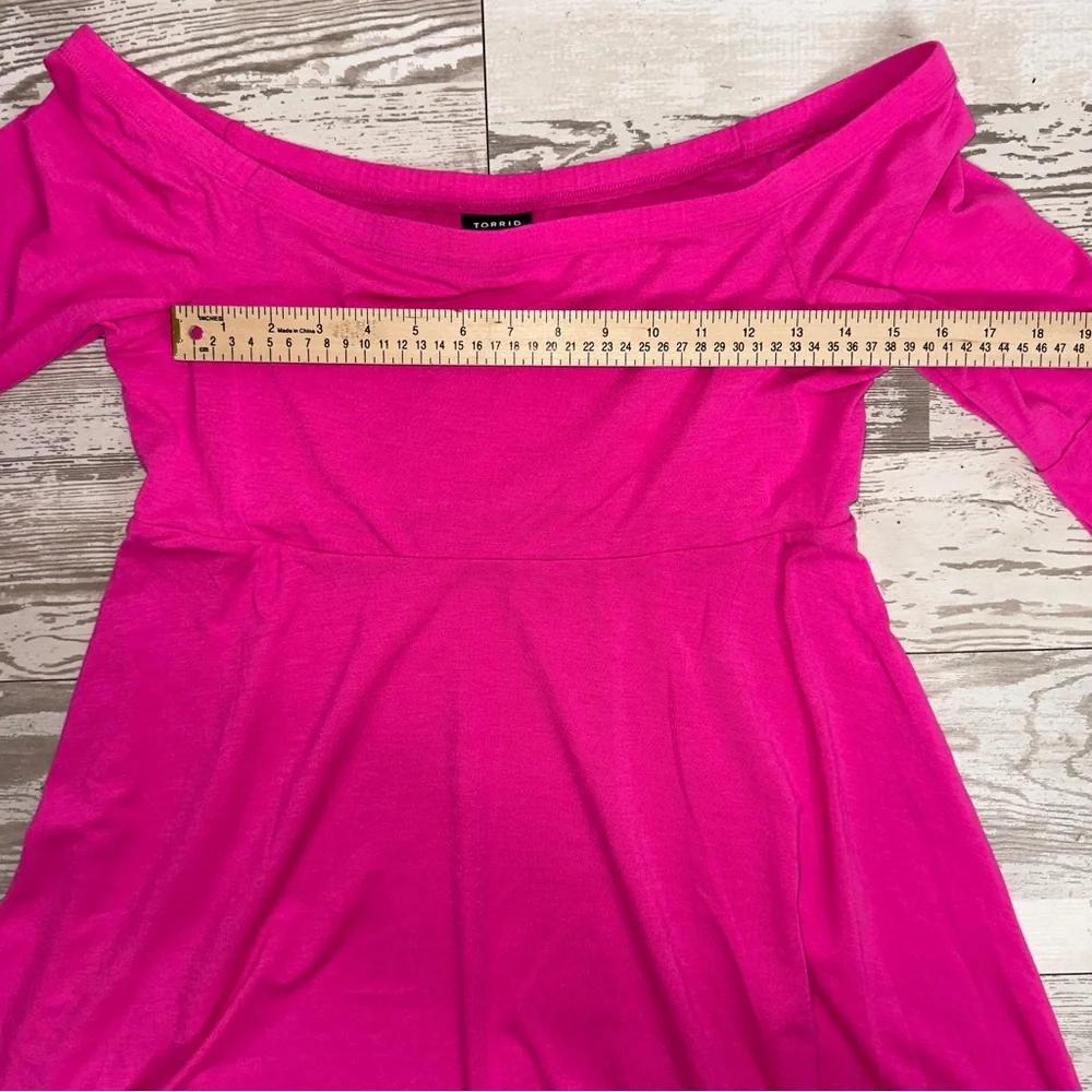 torrid hot pink skater dress Torrid Women's Bright Pink Jersey Skater Mini Dress Size 00 NEW